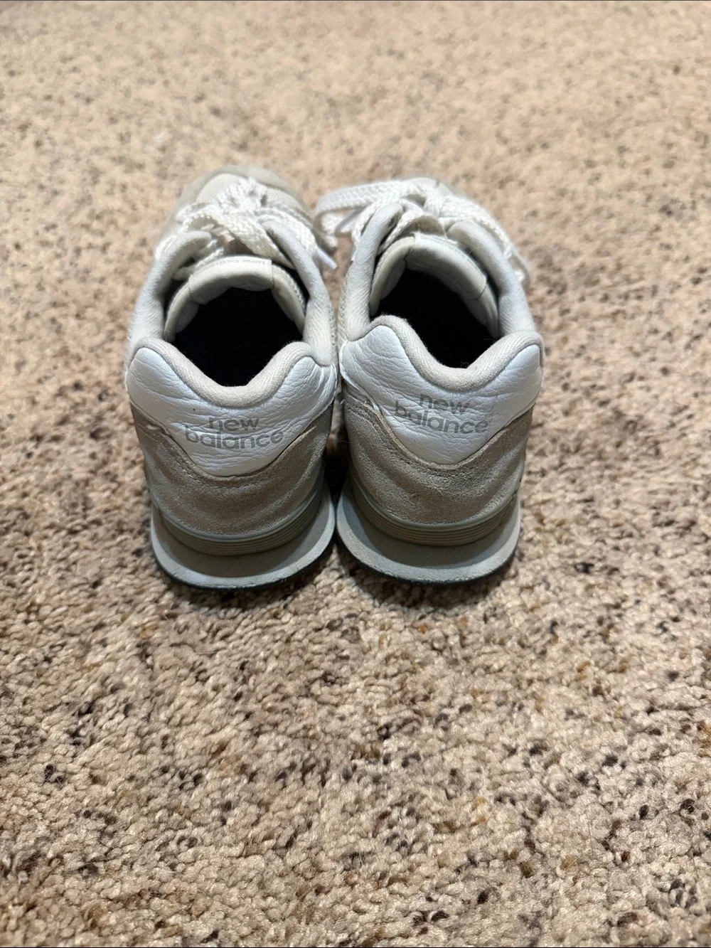New Balance Kids Beige and White Casual Sneakers